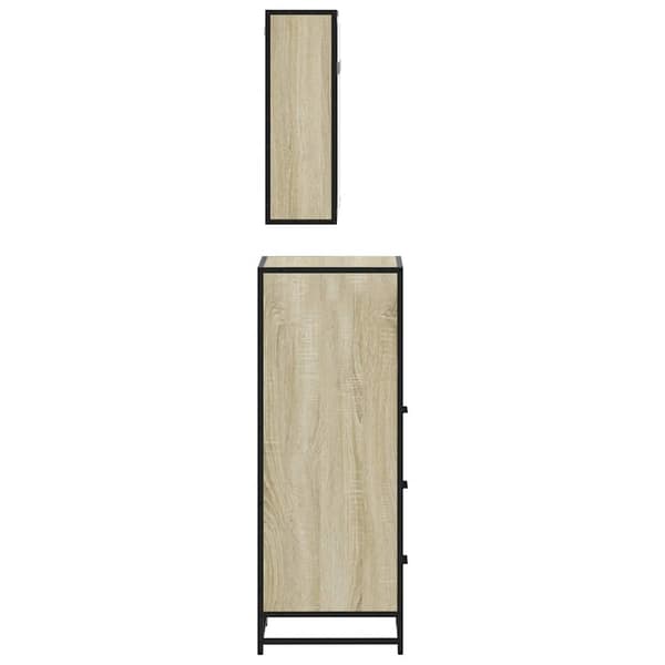 vidaXL Baderomsskapsett 3 deler sonoma eik konstruert tre