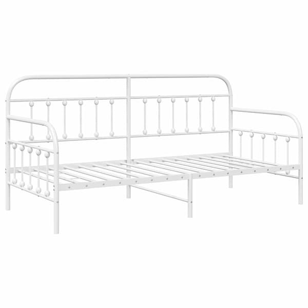 vidaXL Dagbäddram Vit 90 x 200 cm Pulverlackerat stål