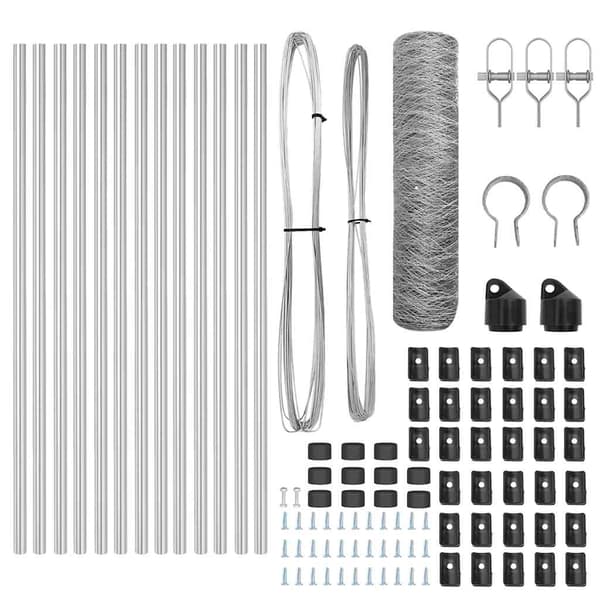 vidaXL Gjerdepåle sølv 25 x 0,5 m (36 mm mesh) Stål