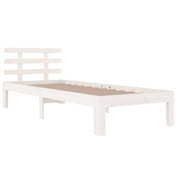 vidaXL Sengeramme hvit heltre 90x190 cm Single
