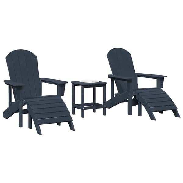vidaXL Hage Stol 3 pcs Havblå Polyethylen