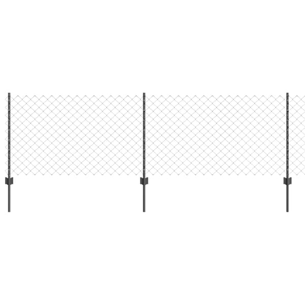 vidaXL Gjerde med innlegg. Grå 0.8 x 10 m Stål