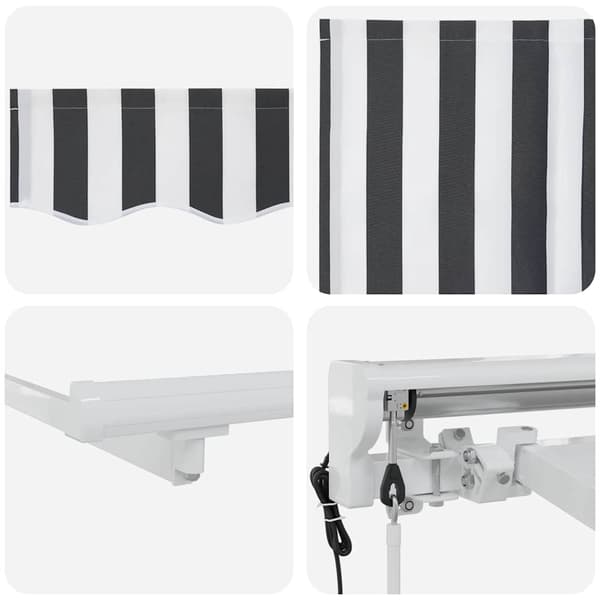 vidaXL Markisram Antracit och Vit 250 x 200 cm