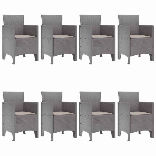 vidaXL Trädgårdsmöbelset 9 pcs Ljusgrå Polypropylen
