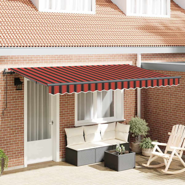 vidaXL Utfällbar markis Orange 350 x 200 cm tyg