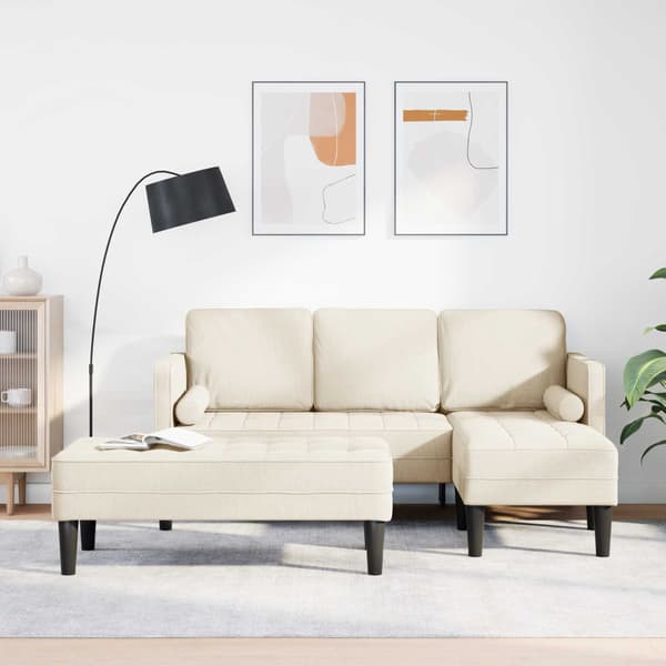 vidaXL Soffset med kudde 2 pcs Linne Polyester