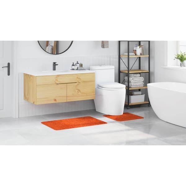 vidaXL Anti-skli baderomsmatte sett 2 pcs Oransje PP