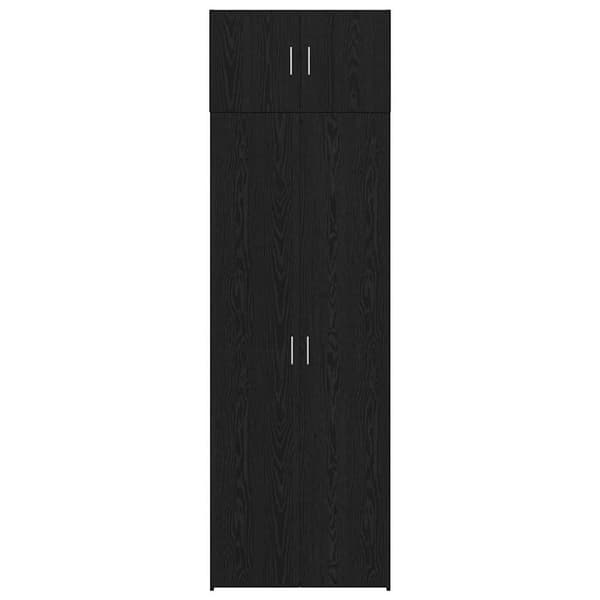 vidaXL Oppbevaringsskap 3 pcs Svart Eik