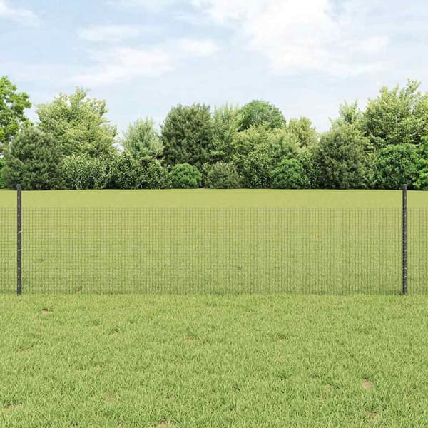 vidaXL Gjerde med innlegg. Grå 0.5 x 10 m Stål