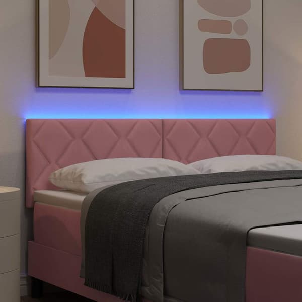 vidaXL LED huvuddyna Rosa 160 cm Sammet