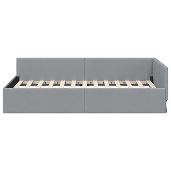 vidaXL Hörnssängram Ljusgrå 80 x 200 cm tyg