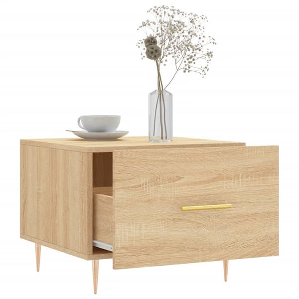 vidaXL Salongbord sonoma eik 50x50x40 cm konstruert tre
