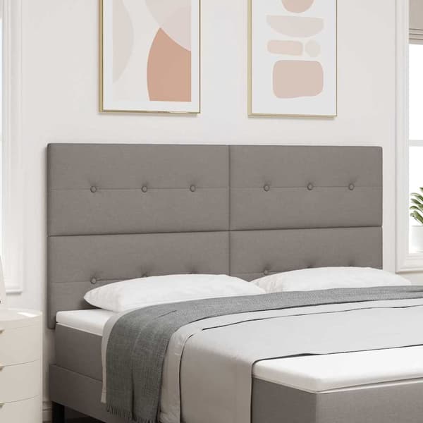 vidaXL LED Sänggavel Taupe 90 cm Tyg