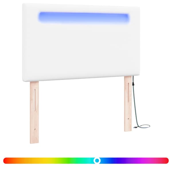 vidaXL LED huvuddyna Vit 100 cm Konstläder