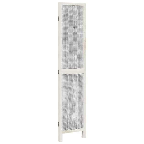 vidaXL Romdeler 3 paneler hvit heltre keisertre