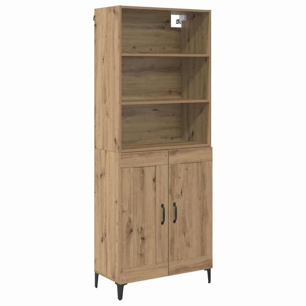 vidaXL Høyskap 2 pcs artisan eik Konstruert tre