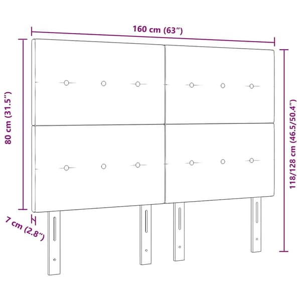 vidaXL LED Sänggavel Gräddvit 80 cm Tyg