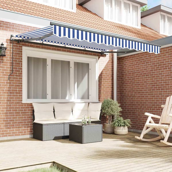 vidaXL Utfällbar markis Blå 250 x 200 cm tyg