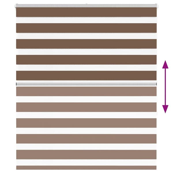 vidaXL Rullgardin zebra brun 130x150 cm tyg bredd 125,9 cm polyester