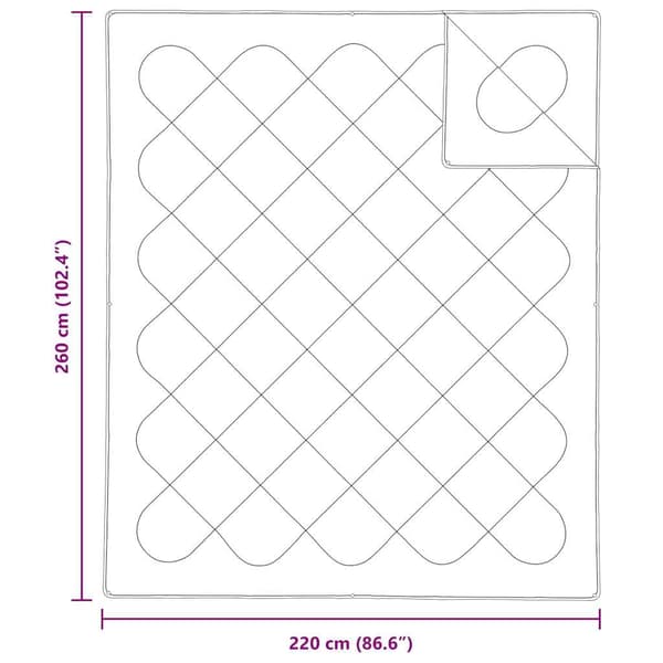 vidaXL 2-i-1 Duntäcke Vit 260 x 220 cm Polyester