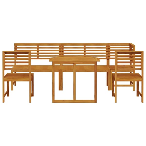 vidaXL Hage Bistro Sett 6 pcs Brun Solid akasietre