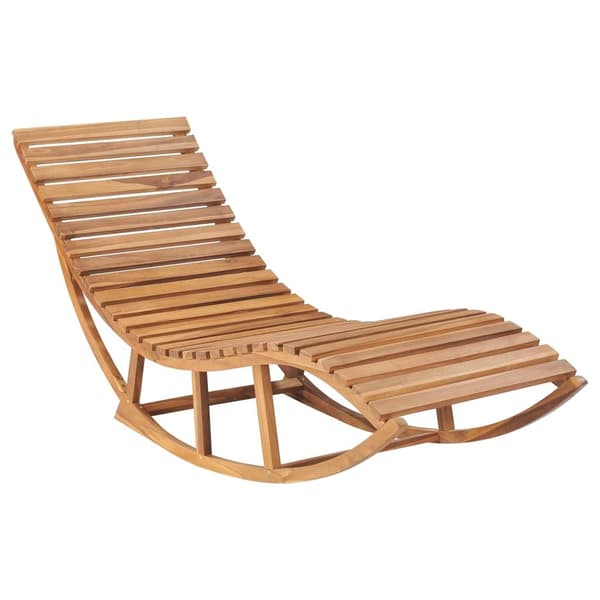 vidaXL Solsäng med dyna gungdesign massiv teak