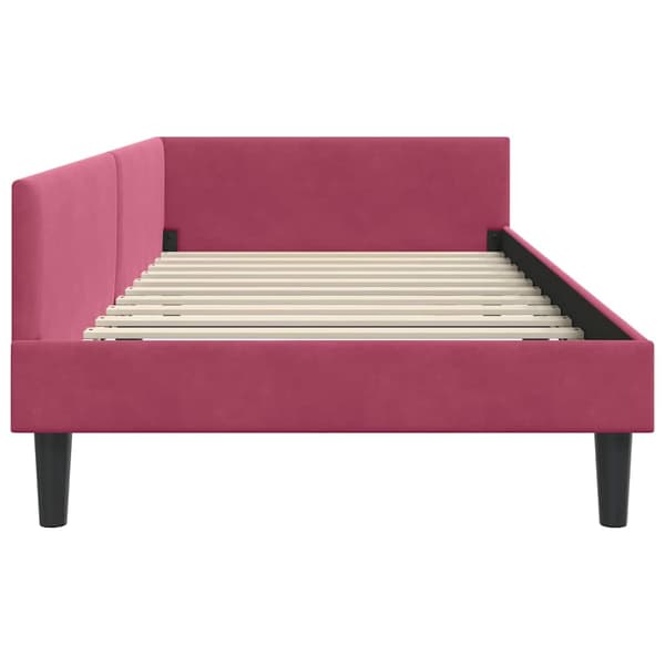 vidaXL Hörnssängram Vinröd 100 x 200 cm Sammet