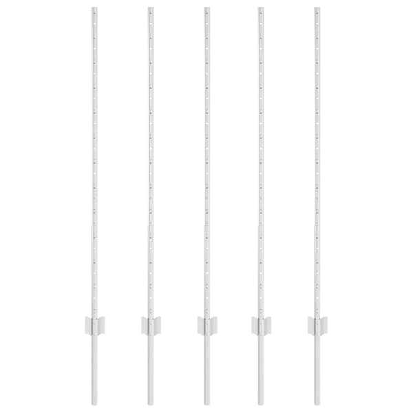 vidaXL Gjerdepåle 5 pcs sølv 120 cm Stål