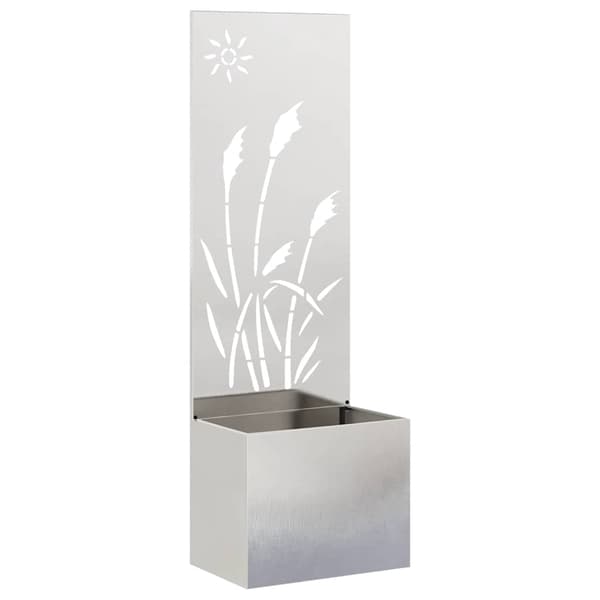 vidaXL Trädgårds integritetsskärm Silver 50 x 140 cm Rostfritt stål