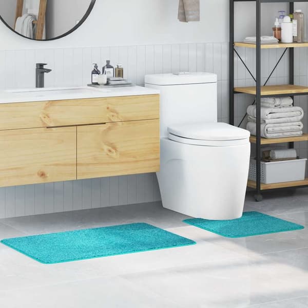 vidaXL Badmatta 2 pcs Turkos 50 x 50 cm Polypropylen