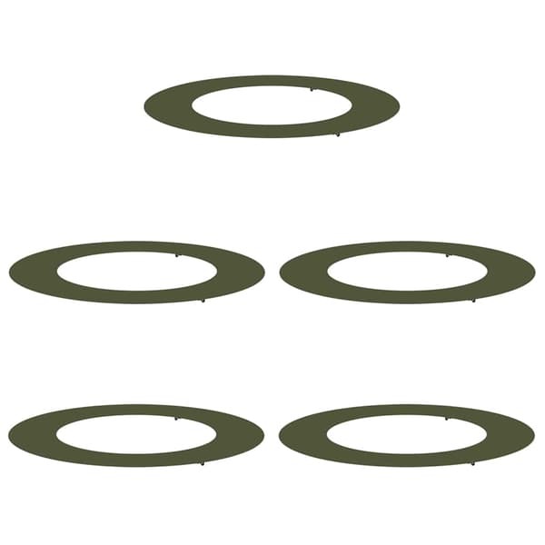 vidaXL lämplig för Flat Trädringar 5 pcs Olivgrön Ø50 / 80 cm Stål
