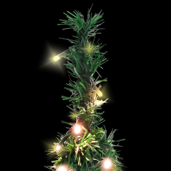 vidaXL Plastgran pop-up 50 LED grön 120 cm