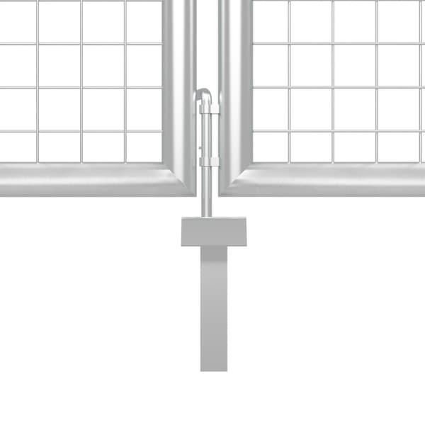 vidaXL Trädgårdsgrind stål 350x100 cm silver