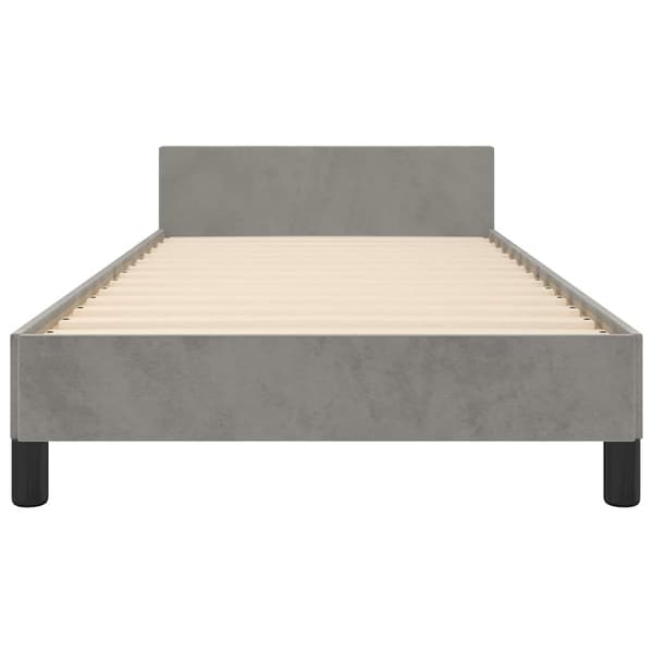 vidaXL Sängram utan madrass ljusgrå 90x200 cm sammet