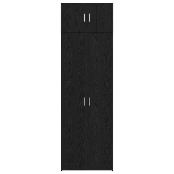 vidaXL Oppbevaringsskap 3 pcs Svart Eik