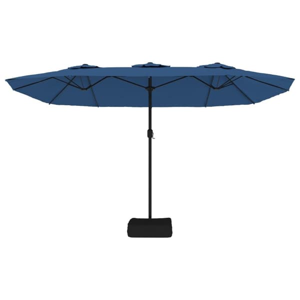 vidaXL Parasoll dobbelt hode med LED asurblå 449x245 cm