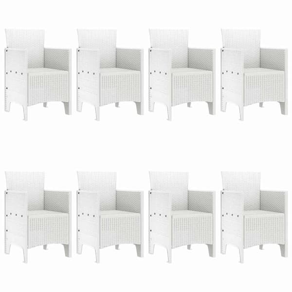 vidaXL Hage Spisegruppe 9 pcs Hvit Polypropen