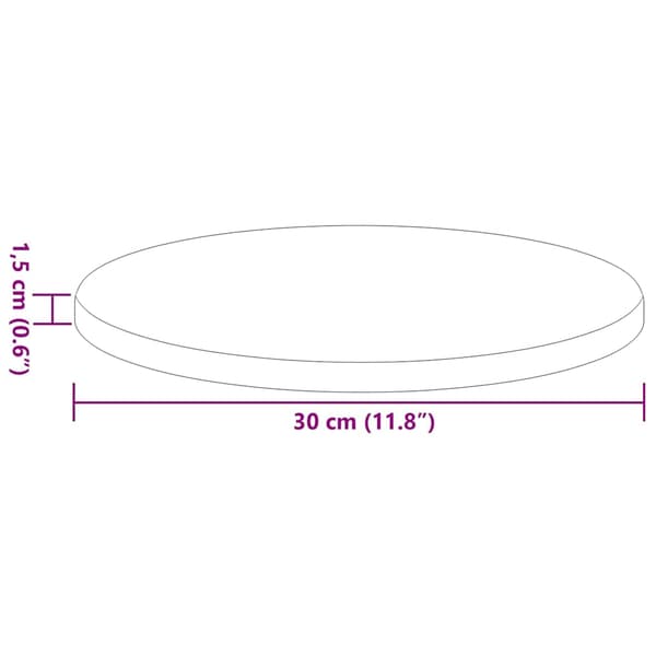vidaXL Bordplate brun eik 30 x 30 x 1,5 cm Konstruert tre