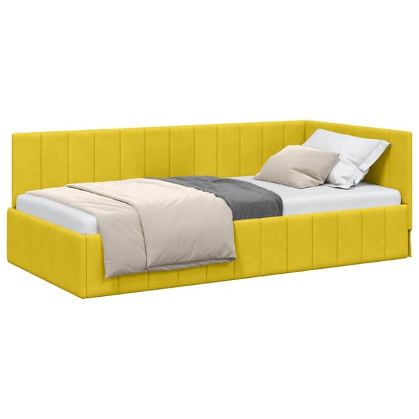 vidaXL Hörnssängram Gul 90 x 200 cm Sammet