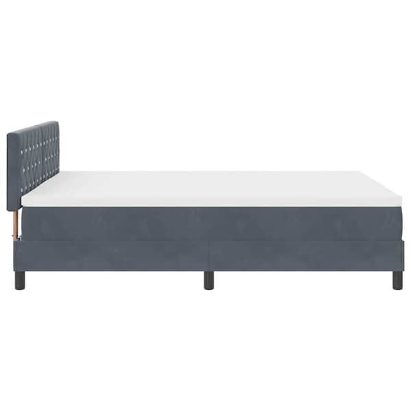 vidaXL Bäddfjäder med madrass Mörkgrå 140 x 190 cm Sammet