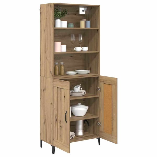 vidaXL Høyskap 2 pcs artisan eik Konstruert tre