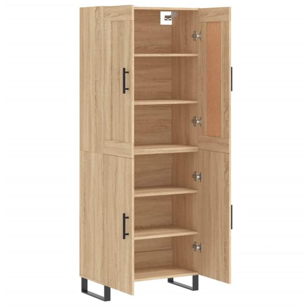 vidaXL Highboard sonoma eik 69,5x34x180 cm konstruert tre