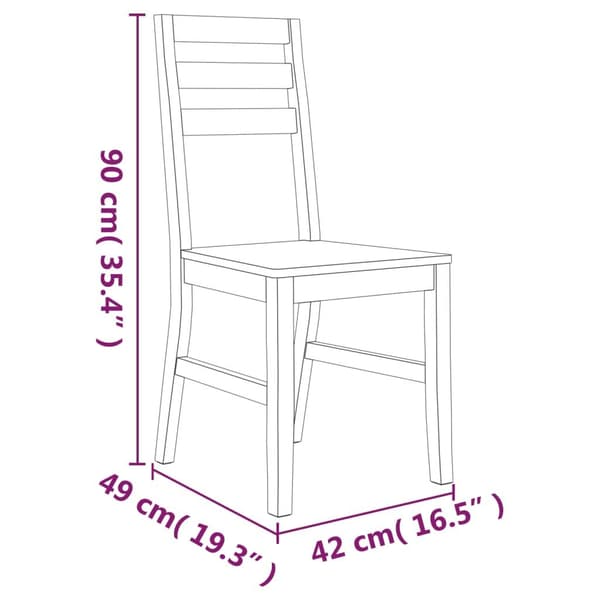 vidaXL Spisestoler 2 stk heltre akasie