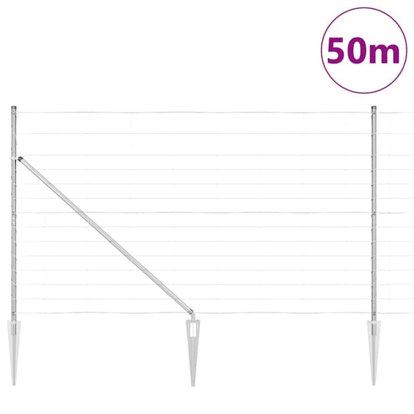 vidaXL Stängselstolpe Galvaniserad 50 x 1,4 m Stål