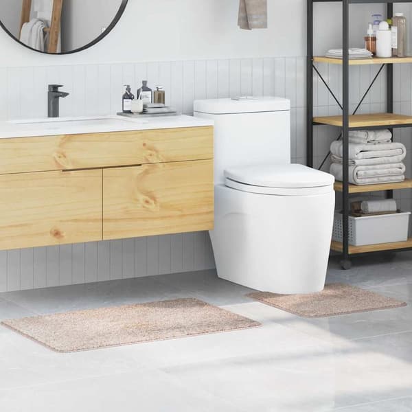 vidaXL Badmatta 2 pcs Kräm 50 x 50 cm Polypropylen