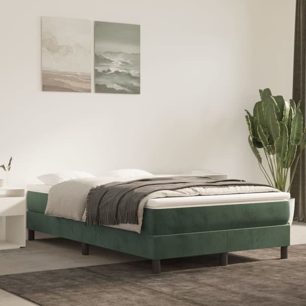 vidaXL Sängram mörkgrön 120x200 cm sammet