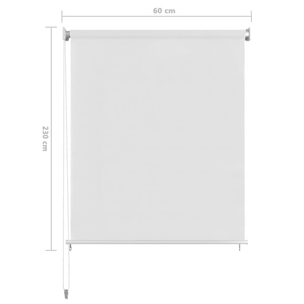 vidaXL Rullgardin utomhus vit 60x230 cm HDPE