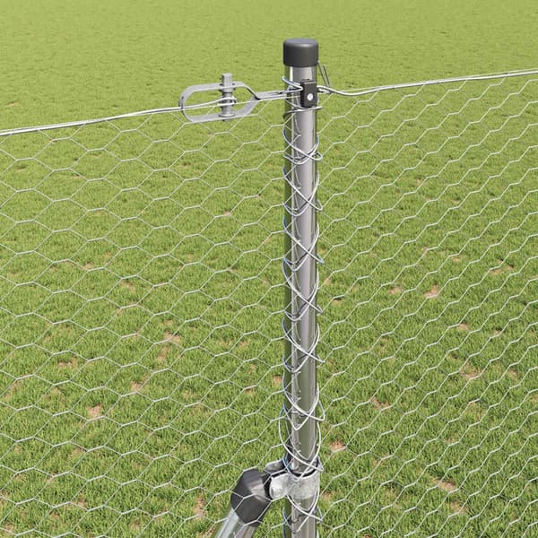 vidaXL Gjerdepåle sølv 10 x 1,5 m (25 mm mesh) Stål