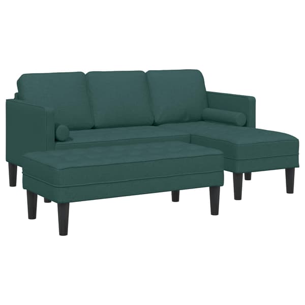 vidaXL Soffset med kudde 2 pcs Mörkgrön Polyester