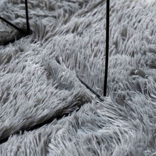 vidaXL Flossteppe med lang luv NAVARRA sølvgrå 200x290 cm polyester